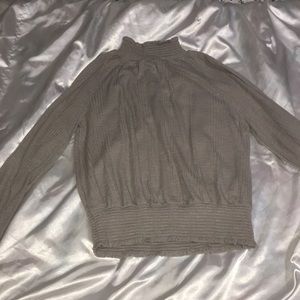 Gray Free People Long Sleeve Blouse